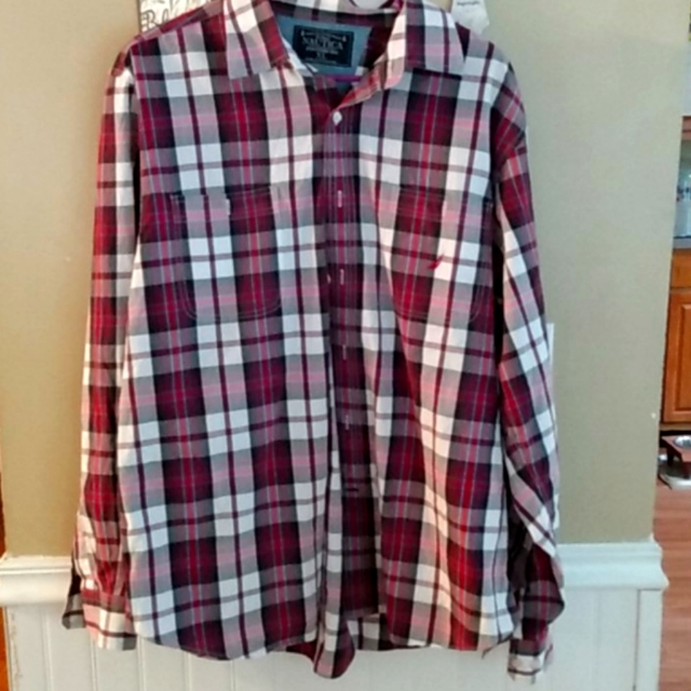 Mens plaid Nautica shirt size xl